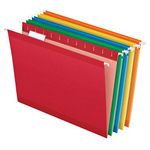 Pendaflex Reinforced Hanging Folders, Letter Size, Assorted Colors 1/5 Cut, Tabs and Inserts, 25 Per Box (41522AMZ)