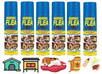 6 x Flea Spray for House Kills Flea Instantly Household Flea treatment for the home Dog Beds Pet Beds Hutches Kennels and Carpets Tick Protection Soft Furnishings 200ml