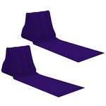 2X Inflatable Outdoor Sun Bath Beach Mat Pillows Flocking Beach Chairs with Backrest Inflatable Lounger for Portable Travel Camping (Deep Purple)