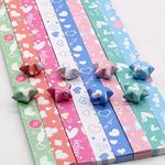 Origami Star Paper Strips Cute,Teniinet 540 Sheets 8 Colors Lucky Star Paper, Star Folding Paper Strips, Origami Paper Strips for DIY Arts Crafts Decoration (Heart-Shaped)