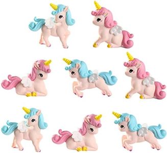 8 Pcs Flying Horse Unicorn Animal Model Figures Toy Cake Toppers, Miniature Unicorn Figurines Fairy Garden Moss Landscape DIY Terrarium Crafts Ornament, Cake Decoration Christmas Birthday Gift