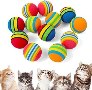 Cobee Rainbow Cat Toy Ball, 12 Pièces Grand Chat Balle Jouets 3.5 CM Interactive Cat Toy Ball Kitten Play Sports Chase Training Toy Ball