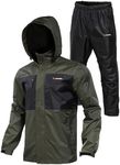Rodeel Waterproof Fishing Rain Suit for Men (Rain gear Jacket & Trouser Suit)