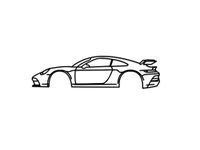 NORTH KAISER Sports Car Metal Wall Art - Automotive Silhouette Decoration - Minimalist Sculpture for Garage, Man Cave or Bedroom - Indoor/Outdoor (29'' x 8.3'' / 74 x 21 cm)