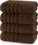 Utopia Towels 4 Pack Premium Viscose Oversized Bath Towels Set, 100% Ring Spun Cotton (27 x 54 Inches) Highly Absorbent, Quick Drying Shower Towels for Bathroom, Spa, Hotel and Gym (Brown)