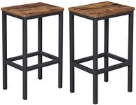 VASAGLE Bar Stools, Set of 2 Bar Chairs, Kitchen Breakfast Bar Stools with Footrest, Industrial in Living Room, Party Room, Rustic Brown and Black ULBC65X