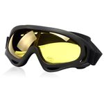MIKANIX Motorcycle Riding Eyewear Helmet Goggles Anti Scratch | UV Protective Windproof Dirt Shield For Cycling, Bike Riding Off Road Racing And Outdoor Activities (YELLOW)