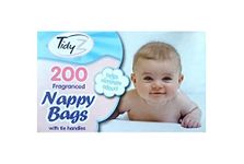 200 pk Tidy Z Disposable Tie Handle Nappy Bags Fragranced Scented