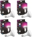 Philips Hue Smart 85W BR30 LED Bulb - White and Color Ambiance Color-Changing Light - 4 Pack - 1200LM - E26 - Indoor - Control with Hue App - Works with Alexa, Google Assistant and Apple Homekit.