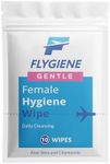 Flygiene Gentle Female Hygiene Wipes - Individually Wrapped Feminine Wipes - Daily Cleansing Personal Wipes - Hygiene Wipes for Women - Travel Size Body Wipes with Aloe Vera and Chamomile (10 Count)