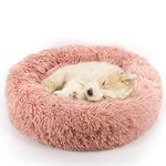 NOYAL Calming Dog Bed Donut Anti Anxiety Fluffy Dog Bed for Small Medium Dog and Cat