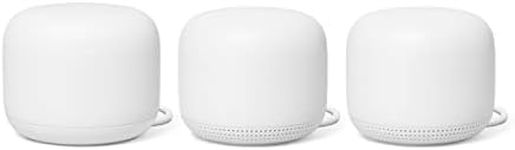 Nest WiFi Router and 2 Points - WiFi Extender with Smart Speaker - Works with Google WiFi (3 Pack) White