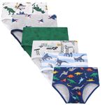 Cczmfeas Boys 100% Cotton Briefs Underwear Toddler Kids Dinosaur Panties (Pack of 6) (B, 3T / 4T)