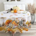 cusugbaso Fall Round Tablecloth 70 inches - Fall Decorations for Home - Water Resistant Farm Harvest Thanksgiving Table Cloth Pumpkins Fall Decor for Home, Table, Dinning