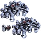 Muzzys -Set of 100- Chrome Valve Stem Caps, Tire Rim Wheel Nuts, TPMS Compatible, Chromies, Universal Fit: Car, Truck, Bike