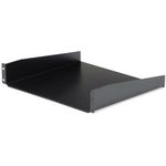 StarTech.com 2U Server Rack Shelf - Universal Rack Mount Cantilever Shelf for 19" Network Equipment Rack & Cabinet - Heavy Duty Steel – Weight Capacity 44lb/20kg - 16" Deep Tray, Black (CABSHELF)