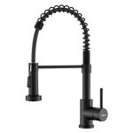 Kitchen Tap Black, APPASO Kitchen Taps with Pull Out Spray 360° Swivel, Kitchen Sink Taps with 2 Spray Modes, Single Lever Kitchen Mixer Taps Stainless Steel Matt-Black