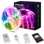 Beaeet LED Strip Light 15m, RGB Music Sync Colour Changing LED Lights for Bedroom, Smart Ambient Lights with Bluetooth App & Remote Control, Flexible Design for Gaming, Ceiling, and Home Decoration