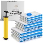 Vacuum Storage Bags - Clothes Storage Bag Vacuum Pack - Space Saver Vacuum Storage Bags for Clothes Storage, Vacuum Bags for Bedding - Vacuum Bags for Clothes - with Pump (9 Pack Mixed)