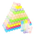 72 PCS Empty Lip Balm Tubes Empty Lipstick Tubes Lip Balm Containers Clear Colorful Empty Lipstick Tubes With Twist Bottom And Top Cap For DIY Lipstick (5g, 6 Colors)