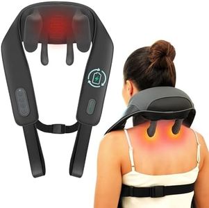 Snailax Cordless Neck Shoulder Massager with Soothing Heat, Upgarded 4D Deep Tissue Kneading, Shiatsu Neck Back Massager Pillow for Neck, Traps, Back, Gifts for Men Women Mom Dad