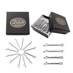 Dofash 100Pcs Bobby Pins Hair Pins Steel Hair Clips 3.5Cm/1.39" Hair Accessories With Gift Box For Girls (Silver)