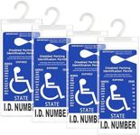 LotFancy Handicap Parking Placard Holder Cover, Disabled Parking Permit with Large Hanger for Autos, Pack of 4