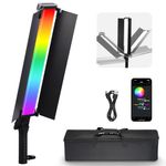 NEEWER RGB Light Wand with Metal Barndoor, 2.4G/APP Control 360° Touchable RGBWW Tone Mixer Photography Handheld LED Video Tube Light Stick 2500K-10000K, CRI/TLCI97+, 18 Scenes, 4150mAh Battery, BH30S