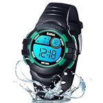 Edillas Kids Watches Digital Girls Boys,7 Colors Light Wristwatch for Child Waterproof Sport Outdoor Multifunctional Wrist Watches with Stopwatch/Alarm(Black)