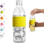 Copco Hydra 16.9 oz Water Bottle with Leak-Proof Lid - Tritan Reusable with Textured Grip Sleeve - BPA-Free, Shatter-Resistant, Dishwasher Safe for Travel, Gym, Work, Outdoors (Chevron Buttercream)