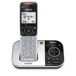 VTech VS112 Cordless Single Handset DECT 6.0 Telephone with ITAD, Black/Silver