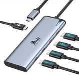 LIONWEI USB C Splitter Dual Monitors for MacBook Pro, 2USB-C Video Output 4K@60Hz, 10Gbps Data Transfer, 100W PD Charging, Dual Monitor Adapter Dongle for USB C Monitor, Windows, MacBook Pro/Air