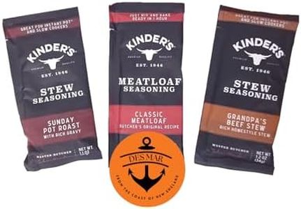 KINDERS Autumn Cooking Seasoning Bundle - Grandpa's Beef Stew 1.2oz, Sunday Pot Roast 1.1oz, Classic Meatloaf 1.1oz with Des Mar Magnet