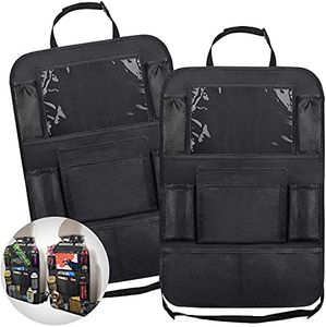 Beauty Nymph Backseat Car Organizer Kick Mats Back Seat Storage Bag with iPad Touch Screen Tablet Holder and 9 Storage Pockets for for Toys Drinks Book (2 Pack)