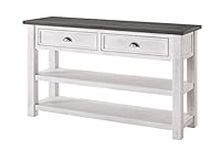 Martin Svensson Home 890645 Monterey Solid Wood Sofa Console Table White with Grey Top