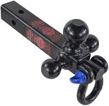 TOPTOW Trailer Hitch Recovery Shackle Hitch Ball Mount w/Triple Tralier Balls, Multi Fit for 2-inch Hitch Receiver