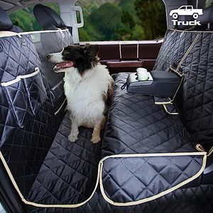 Lassie 4 in 1 Dog Floor Hammock for Crew Cab,100% Waterproof Backseat Cover Dog Seat Covers, Bench Protector for Ford F150, Chevy Silverado,GMC Sierra,Toyota Tundra,Ram 1500 Truck etc