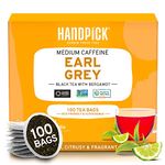 HANDPICK, Earl Grey Black Tea Bags (100 Count) 100% Pure Earl Grey Tea w/Bergamot Extracts | Citrus Flavor | Brew Hot/Iced Tea with or without milk