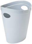 Addis Eco 100% Recycled Plastic Waste Paper Office Bedroom Trash Bin, 12 Litres, Light Grey