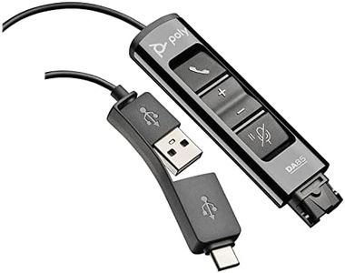 Poly - DA85 USB-A/USB-C digital adapter (Plantronics) - Works with Poly Call Center Quick Disconnect (QD) Headsets - Acoustic Hearing Protection -Works with Avaya, Genesys,&Cisco call center platforms