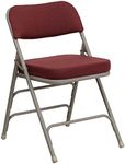 Flash Furniture 2 Pack HERCULES Series Premium Curved Triple Braced & Double Hinged Burgundy Fabric Metal Folding Chair