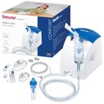 Beurer IH 26 Inhaler, Nebuliser with nasal shower, high nebulisation performance, nebuliser for the treatment of respiratory diseases such as asthma and colds, for children and adults