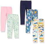 Amazon Essentials Girls' Leggings, Pack of 5, Navy/Pink/Camo/Monster/Science, X-Large