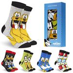 Disney Mens Socks Baby Yoda Crew Socks 5 Pack Star Wars Ankle Socks Size 6.5-9.5 Mickey Mouse Soft Breathable Work Socks Boba Fett Star Wars Gifts for Men (Multi Goofy)