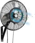20" Outdoor Misting Wall Fan, 3-Spe