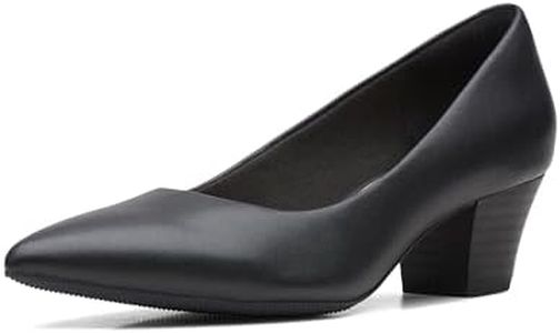 Clarks womens Teresa Step Pump, Black Leather, 9.5 US