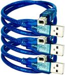 AZDelivery 3 x Blue USB Cable compatible with Arduino Mega 2560 for Development Board