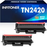 2-Pack TN2420 Toner Cartridge for Brother HL-L2350DW Toner TN-2420 TN2410 TN-2410 MFC-L2710DW MFC-L2710DN HL L2350DW HL-L2310D DCP-L2530DW MFC-L2750DW DCP-L2510D MFC-L2730DW DCP-L2550DN HL-L2375DW Ink