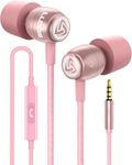 LUDOS Clamor Wired Earbuds in-Ear Headphones, 5 Year Warranty, Earphones with Microphone and Call Control, Noise Isolating Memory Foam Eartips, Tangle-Free Cord for iPhone, iPad, Computer, Laptop