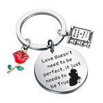 FOTAP Beauty And The Beast Keychain Beauty And The Beast Inspired Gift Belle And Beast Gift Disney Themed Gifts Belle Gift (Love Need True)